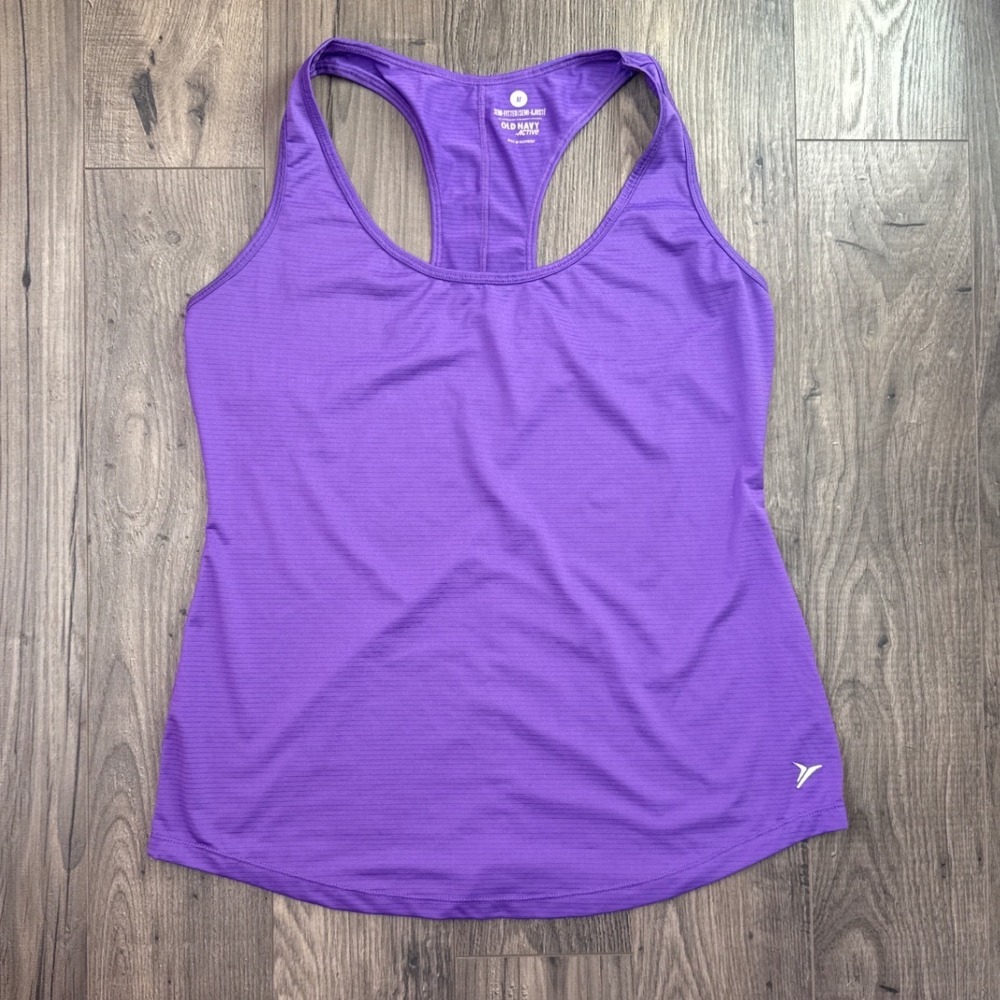 Old Navy Active Purple Ribbed Racerback‎ Tank Top Semi-Fitted Womens Medium